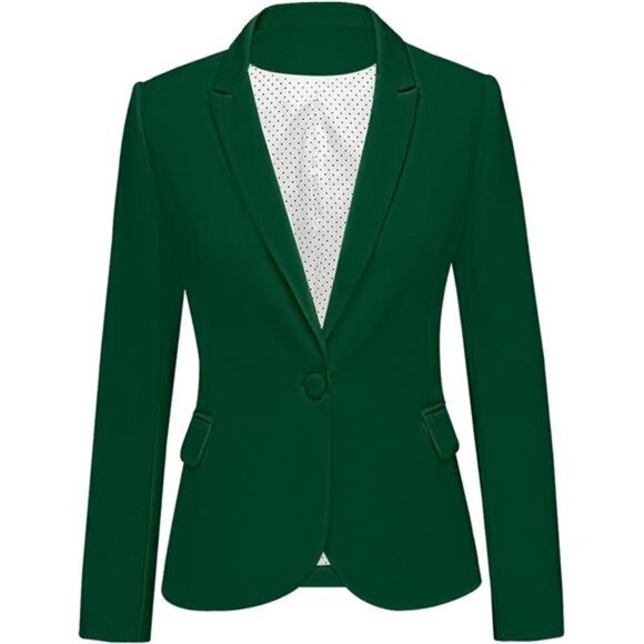 Women's Long Sleeve Formal Blazer Jacket Green - Picture 1 of 6